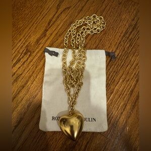 Roxanne assoulin puffy heart necklace gold